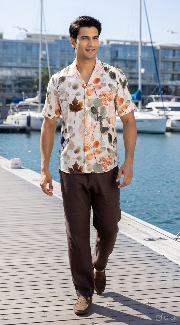Eco Printed Men Shirt - cloth image 1